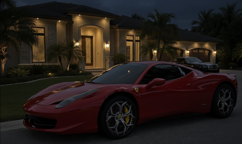 Sports car with polarized tint